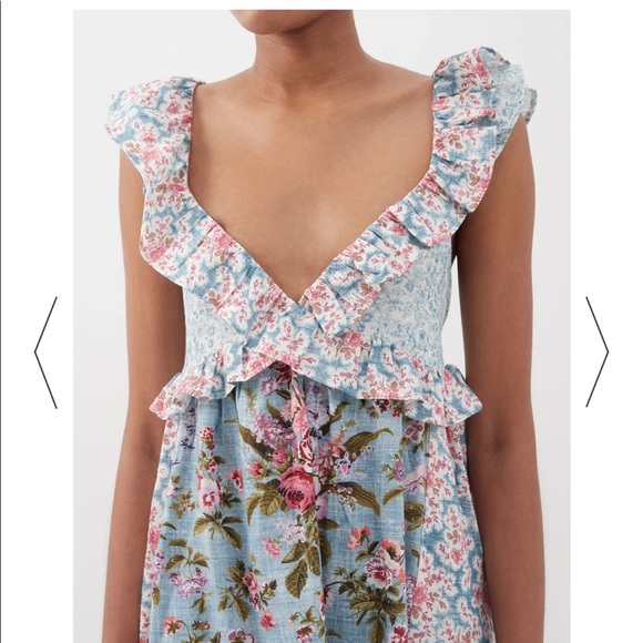 COPY - D’ASCOLI Elise ruffled floral silk fine-khadi dress - Picture 4 of 8